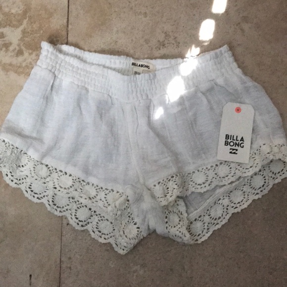 Billabong Pants - Billabong white beach cotton shorts